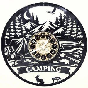 Fishing vinyl record clock